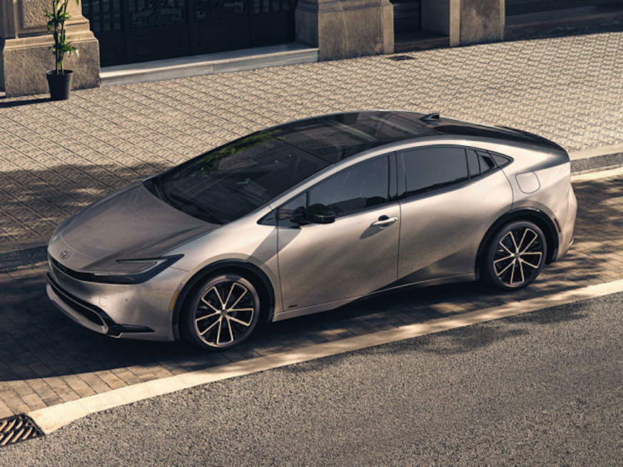 An overhead shot of the 2023 Toyota Prius